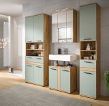Badm�bel Set 5-teilig Bailey in Salbei und Artisan Eiche Badkombination inkl. LED 199 x 191 cm