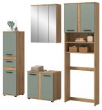 Badm�bel Set 4-teilig Bailey in Salbei und Artisan Eiche Badkombination 192 x 191 cm