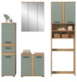 Badm�bel Set 4-teilig Bailey in Salbei und Artisan Eiche Badkombination 192 x 191 cm