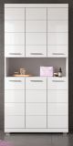 Badezimmer Hochschrank Shawn in wei� Hochglanz Badschrank 90 x 191 cm