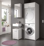 Waschmaschinenschrank Shawn in wei� Hochglanz Waschturm f�r Waschmaschine und Trockner 66 x 200 cm
