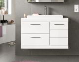 Waschtisch Set Shawn in wei� Hochglanz Waschbeckenunterschrank MIT Waschbecken 80 cm