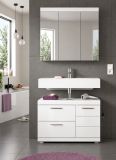 Badm�bel Set 2-teilig Shawn in wei� Hochglanz Badkombination 80 x 191 cm