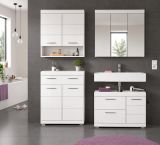 Badm�bel Set 2-teilig Shawn in wei� Hochglanz Badkombination 80 x 191 cm