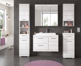 Badm�bel Set 3-teilig Shawn in wei� Hochglanz Badkombination mit Waschbecken 80 x 191 cm