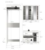 Badm�bel Set 3-teilig Shawn in wei� Hochglanz Badkombination 161 x 200 cm