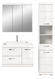 Badm�bel Set 4-teilig Shawn in wei� Hochglanz Badkombination mit Waschbecken 132 x 191 cm