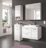 Badm�bel Set 5-teilig Shawn in wei� Hochglanz Badkombination mit Waschbecken 132 x 191 cm