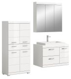Badm�bel Set 4-teilig Shawn in wei� Hochglanz Badkombination mit Waschbecken 169 x 191 cm
