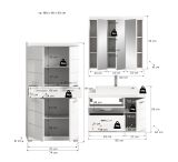 Badm�bel Set 4-teilig Shawn in wei� Hochglanz Badkombination mit Waschbecken 169 x 191 cm