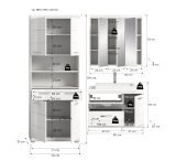 Badm�bel Set 4-teilig Shawn in wei� Hochglanz Badkombination mit Waschbecken 169 x 191 cm