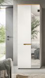 Garderobenschrank Cooper in wei� und Artisan Eiche 65 x 190 cm variable Inneneinteilung, Soft-Close