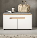 Garderobe Sitzbank Cooper in wei� und Artisan Eiche Garderobenbank 80 cm, Soft-Close