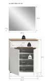 Garderobe Set 2-teilig Cooper in wei� und Artisan Eiche Schuhkommode und Spiegel, Soft-Close