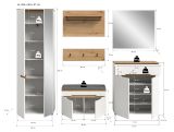 Garderobe Set 7-teilig Cooper in wei� und Artisan Eiche, Komplett-Set mit Sitzkissen und Soft-Close