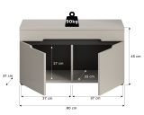 Garderobe Sitzbank Cooper in Kaschmir Garderobenbank 80 cm, Soft-Close