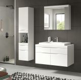 Waschtisch Set Gusto in wei� matt Waschbeckenunterschrank h�ngend MIT Waschbecken 100 cm