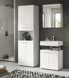 Badezimmer Hochschrank Gusto in wei� matt Badschrank 60 x 194 cm