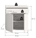 Badezimmer Kommode Gusto in wei� matt Badschrank 75 x 82 cm