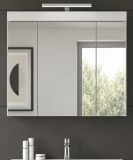 Badezimmer Spiegelschrank Gusto in wei� matt Badschrank 3-t�rig 80 x 70 cm
