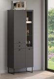 Vitrine Nuvola in grau und Eiche Evoke, Wohn- und Esszimmer Vitrinenschrank 70 x 197 cm