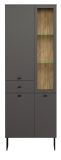 Vitrine Nuvola in grau und Eiche Evoke, Wohn- und Esszimmer Vitrinenschrank 70 x 197 cm