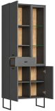 Vitrine Nuvola in grau und Eiche Evoke, Wohn- und Esszimmer Vitrinenschrank 70 x 197 cm