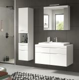 Badezimmer Spiegelschrank Gusto in wei� matt Badschrank 3-t�rig inkl. LED 80 x 70 cm
