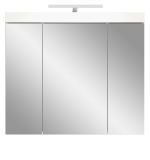 Badezimmer Spiegelschrank Gusto in wei� matt Badschrank 3-t�rig inkl. LED 80 x 70 cm