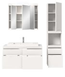 Badm�bel Set 4-teilig Gusto in wei� matt Badkombination mit Waschbecken 153 x 194 cm