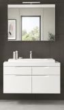 Badm�bel Set 3-teilig Gusto in wei� matt Badkombination mit Waschbecken 100 x 194 cm