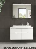 Badm�bel Set 3-teilig Gusto in wei� matt Badkombination mit Waschbecken 100 x 194 cm