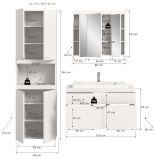 Badm�bel Set 4-teilig Gusto in wei� matt Badkombination mit Waschbecken 175 x 194 cm