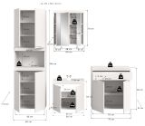 Badm�bel Set 4-teilig Gusto in wei� matt Badkombination 210 x 194 cm