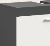 Waschbeckenunterschrank Adam Grau und Wei� 65 cm mit 2x Vollauszug