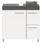 Waschbeckenunterschrank Adam Grau und Wei� 65 cm mit 2x Vollauszug