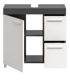 Waschbeckenunterschrank Adam Grau und Wei� 65 cm mit 2x Vollauszug
