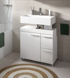 Waschbeckenunterschrank Adam in Wei� 65 x 63 cm mit 2 Vollauszug-Schubladen