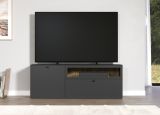 TV-Lowboard Nuvola in grau und Eiche Evoke, TV-Schrank 120 x 58 cm