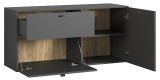 TV-Lowboard Nuvola in grau und Eiche Evoke, TV-Schrank 120 x 58 cm