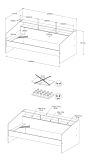 Parisot Kinder- und Jugendzimmer Sleep25 in wei� und Eiche Komplett-Set 3-teilig mit Stauraumbett, Kleiderschrank und Schreibtisch
