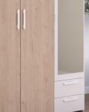 Kleiderschrank Enjour in Jackson Eiche und wei� Dreht�renschrank 3-t�rig mit Spiegel 120 x 185 cm