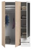 Kleiderschrank Enjour in Jackson Eiche und wei� Dreht�renschrank 3-t�rig mit Spiegel 120 x 185 cm