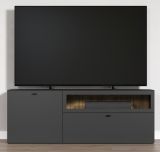 TV-Lowboard Nuvola in grau und Eiche Evoke, TV-Schrank 160 x 58 cm
