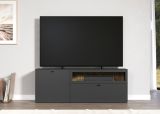 TV-Lowboard Nuvola in grau und Eiche Evoke, TV-Schrank 160 x 58 cm