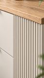 Kommode Skid in Kaschmir Sand und Evoke Eiche Sideboard 80 x 86 cm