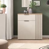 Kommode Skid in Kaschmir Sand und Evoke Eiche Sideboard 80 x 86 cm