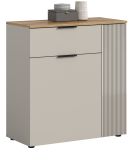Kommode Skid in Kaschmir Sand und Evoke Eiche Sideboard 80 x 86 cm