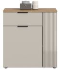 Kommode Skid in Kaschmir Sand und Evoke Eiche Sideboard 80 x 86 cm