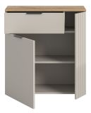 Kommode Skid in Kaschmir Sand und Evoke Eiche Sideboard 80 x 86 cm